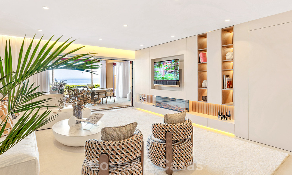Hoogwaardig gemoderniseerd appartement eerstelijnsstrand met subliem zeezicht, privétuin en -zwembad, Marbella - Estepona 782653
