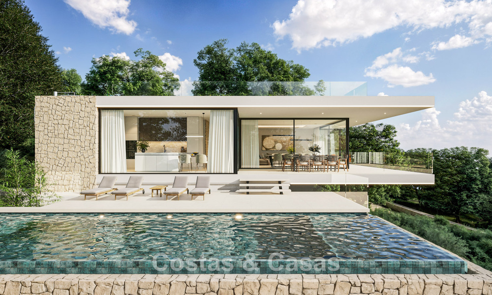 Off-plan nieuwbouwvilla met geavanceerde architectuur te koop in de heuvels van Marbella - Benahavis 783400