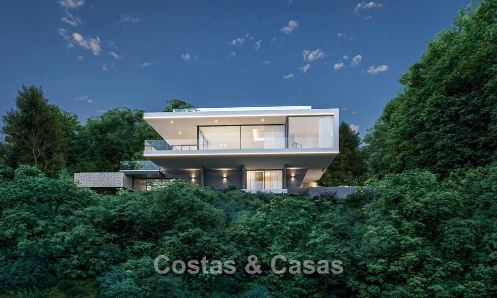 Off-plan nieuwbouwvilla met geavanceerde architectuur te koop in de heuvels van Marbella - Benahavis 783401