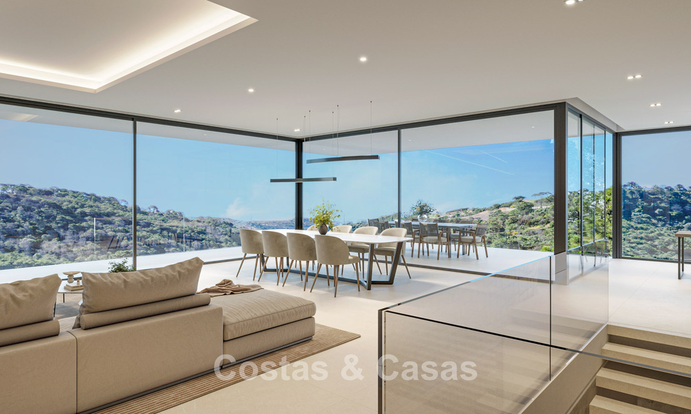 Off-plan nieuwbouwvilla met geavanceerde architectuur te koop in de heuvels van Marbella - Benahavis 783404