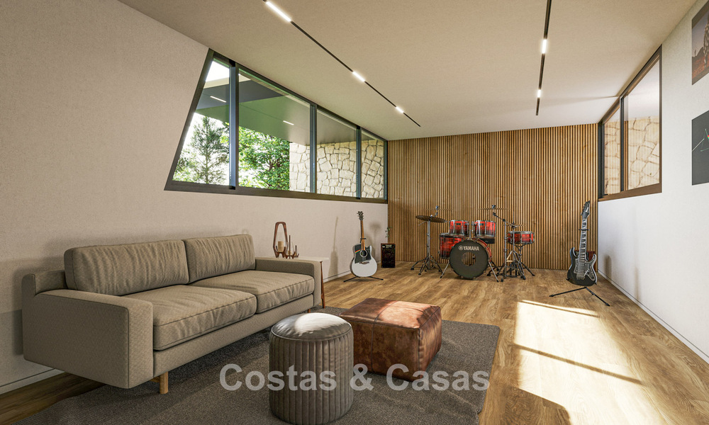 Off-plan nieuwbouwvilla met geavanceerde architectuur te koop in de heuvels van Marbella - Benahavis 783408