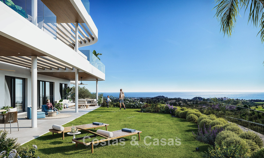 Lancering! Stijlvolle appartementen met panoramisch zeezicht te koop, eerstelijnsgolf in Mijas Costa, Costa del Sol 784983