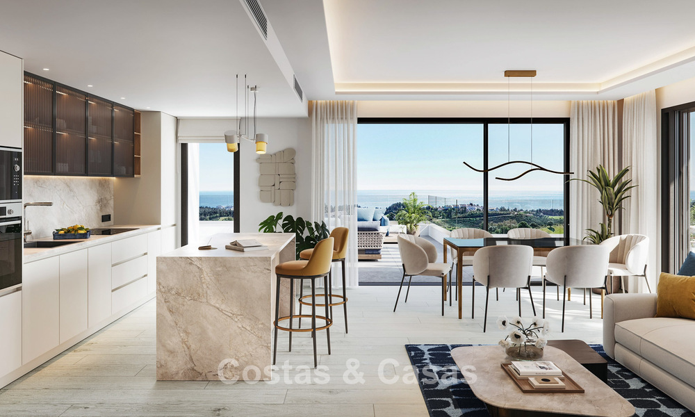 Lancering! Stijlvolle appartementen met panoramisch zeezicht te koop, eerstelijnsgolf in Mijas Costa, Costa del Sol 784984