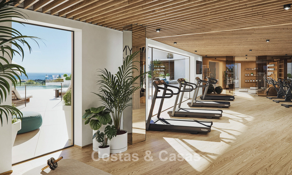 Lancering! Stijlvolle appartementen met panoramisch zeezicht te koop, eerstelijnsgolf in Mijas Costa, Costa del Sol 784991