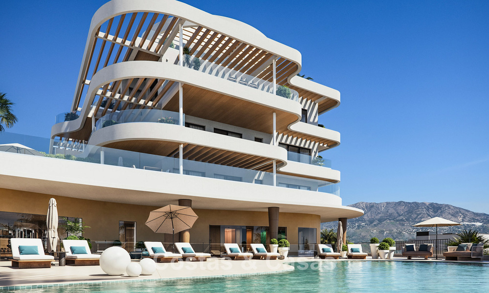 Lancering! Stijlvolle appartementen met panoramisch zeezicht te koop, eerstelijnsgolf in Mijas Costa, Costa del Sol 784998