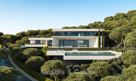 Architectonische nieuwbouwvilla’s met panoramisch zeezicht te koop in een beveiligde urbanisatie van Benahavis - Marbella 785781