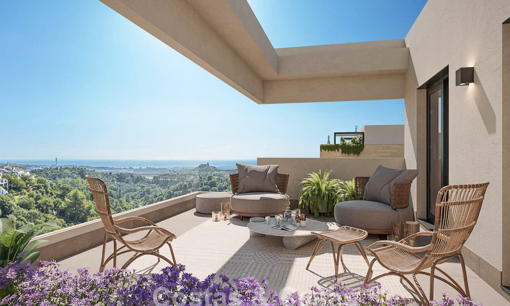 Lancering! Off-plan, innovatieve appartementen te koop met zeezicht in de heuvels van Marbella Oost 787024