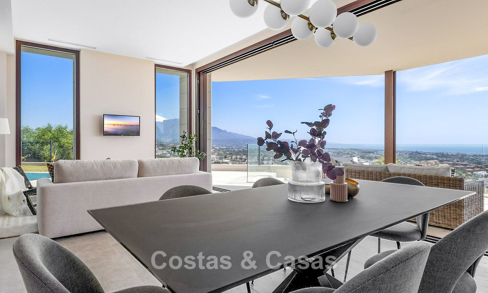 Instapklare luxevilla met moderne architectuur en panoramisch zeezicht te koop in Marbella - Benahavis 788934