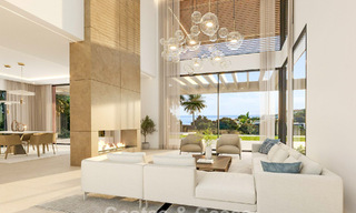 Moderne hightech villa met panoramisch zeezicht te koop in een populaire golfomgeving nabij het centrum van Estepona 791414 