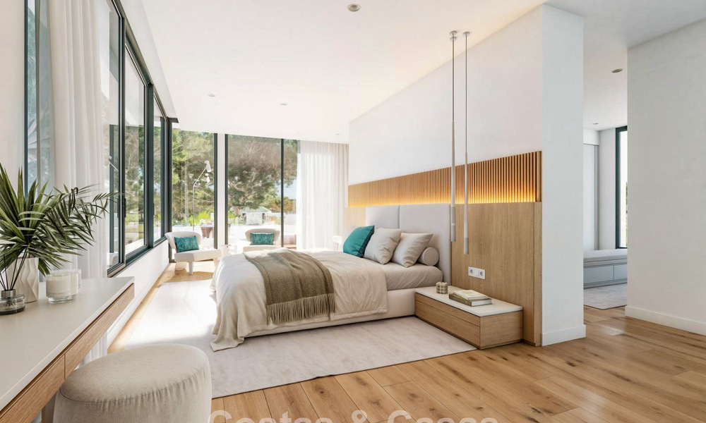 Moderne hightech villa met panoramisch zeezicht te koop in een populaire golfomgeving nabij het centrum van Estepona 791420