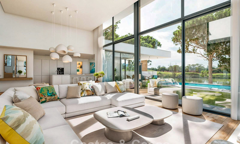 Moderne hightech villa met panoramisch zeezicht te koop in een populaire golfomgeving nabij het centrum van Estepona 791422