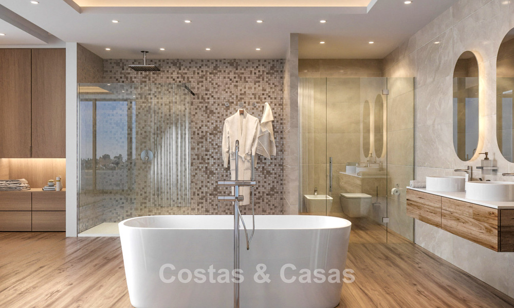 Strak moderne, off-plan designvilla te koop op loopafstand van het strand en voorzieningen in Guadalmina Baja, Marbella 792659