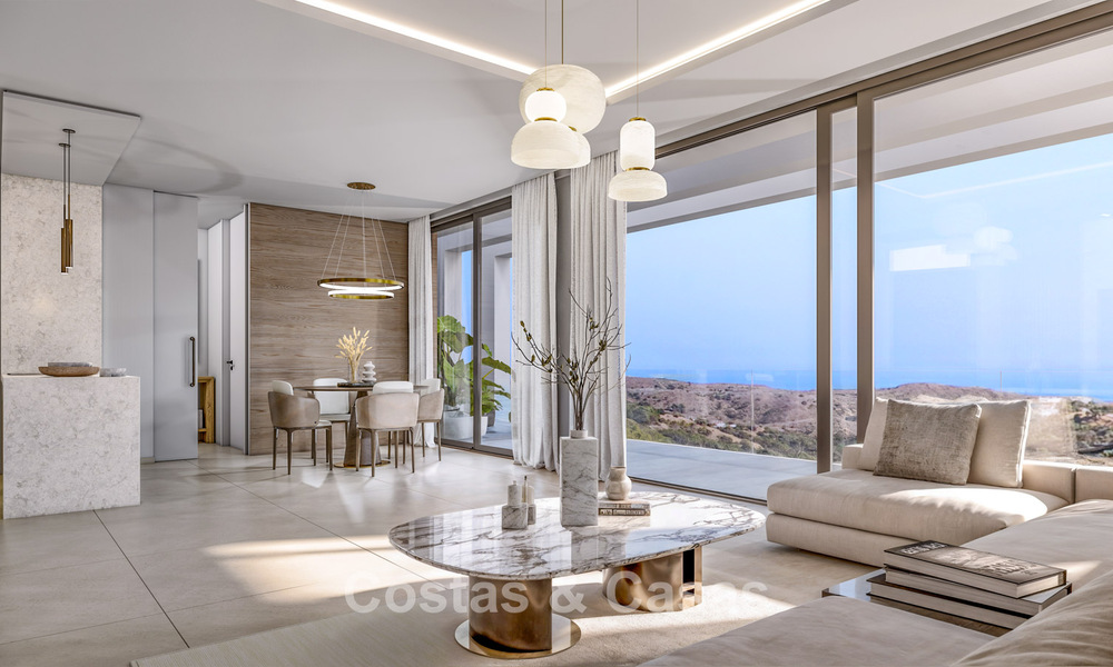 Off-plan nieuwbouwvilla met gesofisticeerde architectuur en panoramisch zeezicht te koop in Marbella - Benahavis 792684