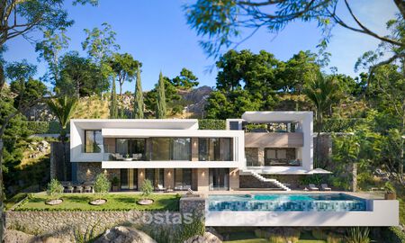 Off-plan nieuwbouwvilla met gesofisticeerde architectuur en panoramisch zeezicht te koop in Marbella - Benahavis 792686