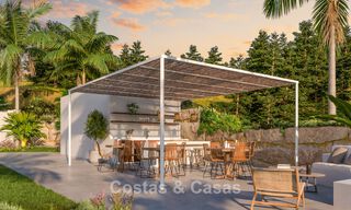 Nieuwe, hedendaagse appartementen met panoramisch zeezicht te koop in Mijas Costa, Mijas 792738 