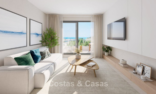 Nieuwe, hedendaagse appartementen met panoramisch zeezicht te koop in Mijas Costa, Mijas 792747 