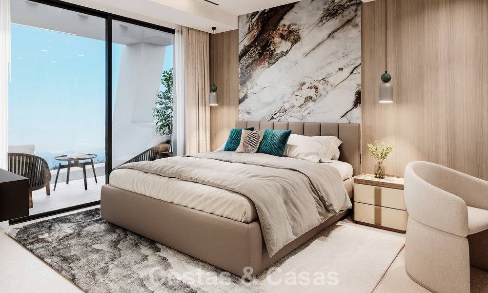 Lancering! Moderne schakelvilla’s met zeezicht in een exclusieve resortstijl te koop in Elviria, Oost-Marbella 793144