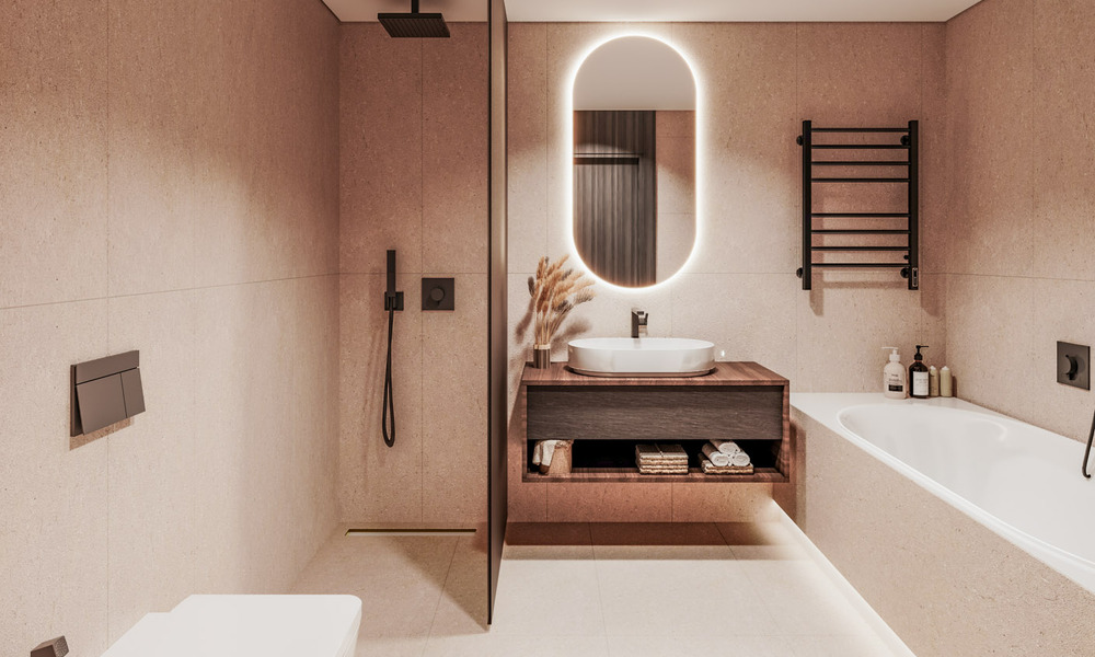 Lancering! Moderne schakelvilla’s met zeezicht in een exclusieve resortstijl te koop in Elviria, Oost-Marbella 793147