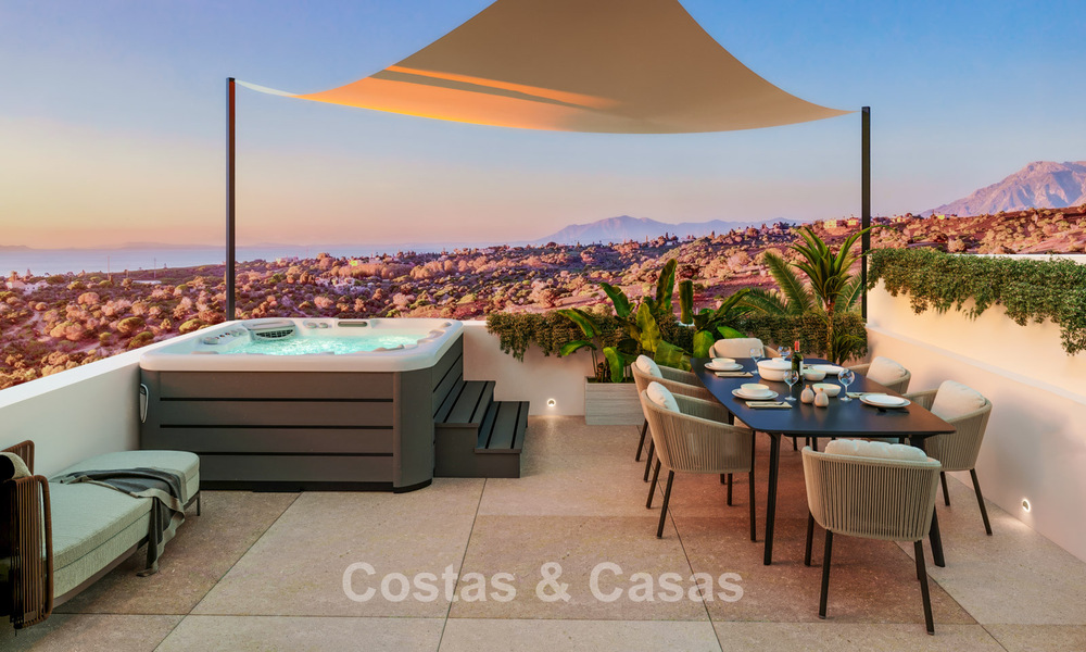 Lancering! Moderne schakelvilla’s met zeezicht in een exclusieve resortstijl te koop in Elviria, Oost-Marbella 793156