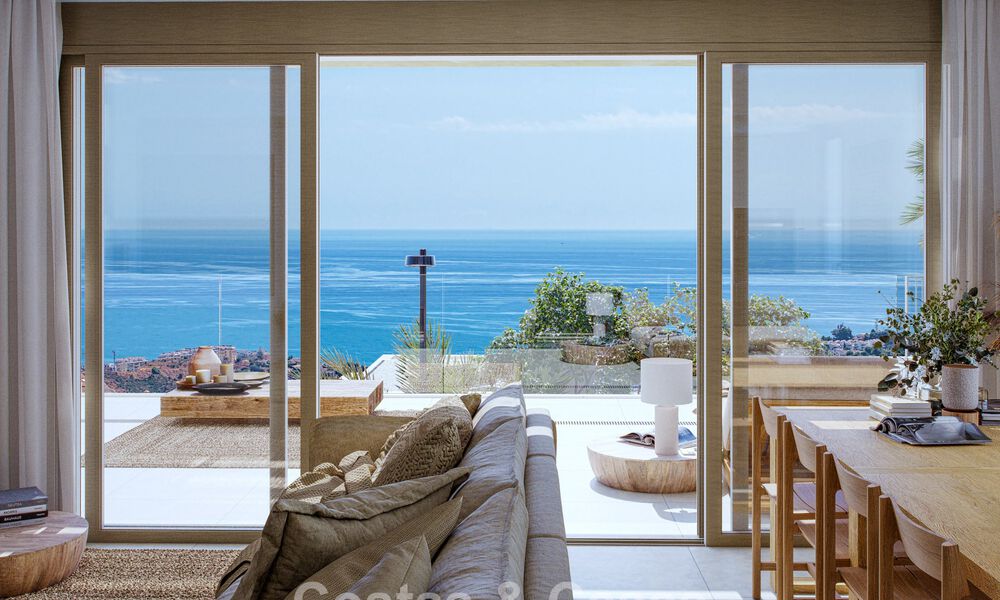 Exclusieve, geschakelde villa’s met zeezicht te koop in een begeerde golfomgeving in Mijas, Costa del Sol 795280