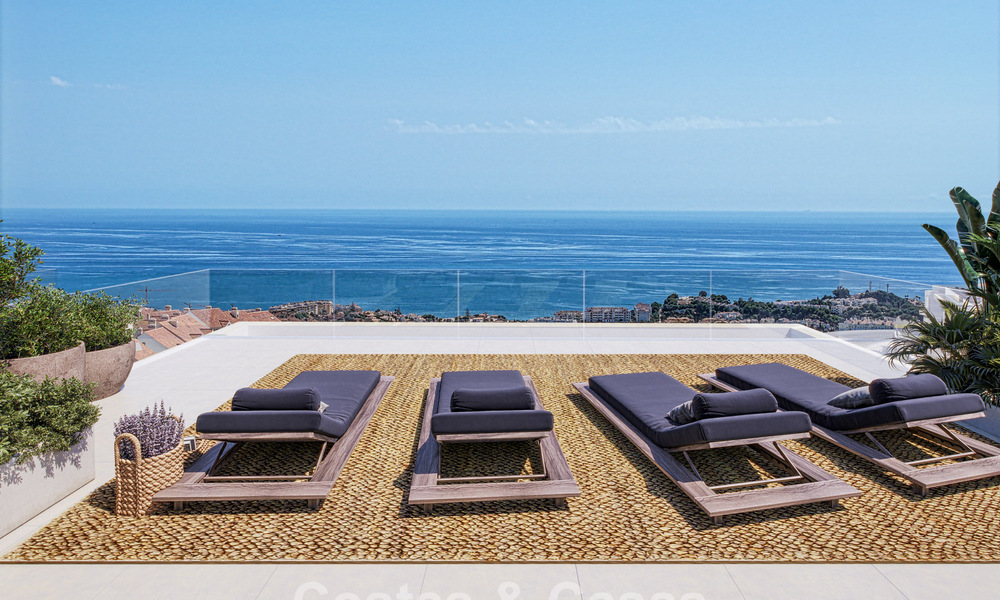 Exclusieve, geschakelde villa’s met zeezicht te koop in een begeerde golfomgeving in Mijas, Costa del Sol 795281