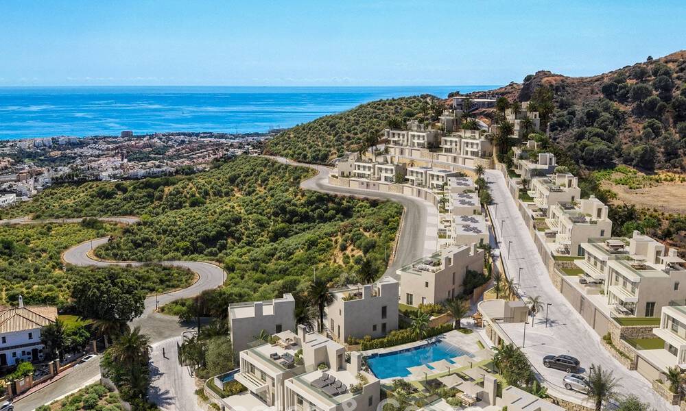 Exclusieve, geschakelde villa’s met zeezicht te koop in een begeerde golfomgeving in Mijas, Costa del Sol 795283