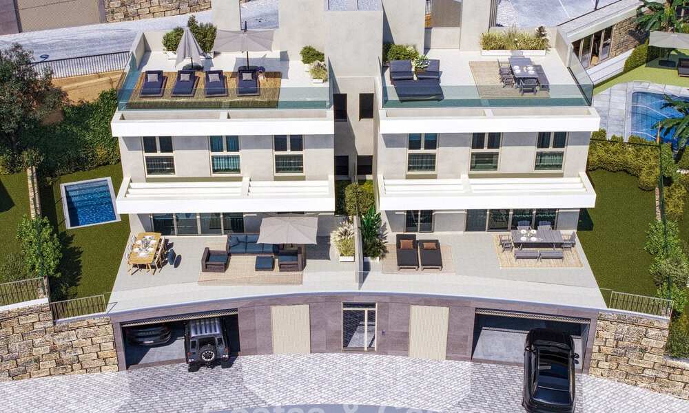 Exclusieve, geschakelde villa’s met zeezicht te koop in een begeerde golfomgeving in Mijas, Costa del Sol 795287