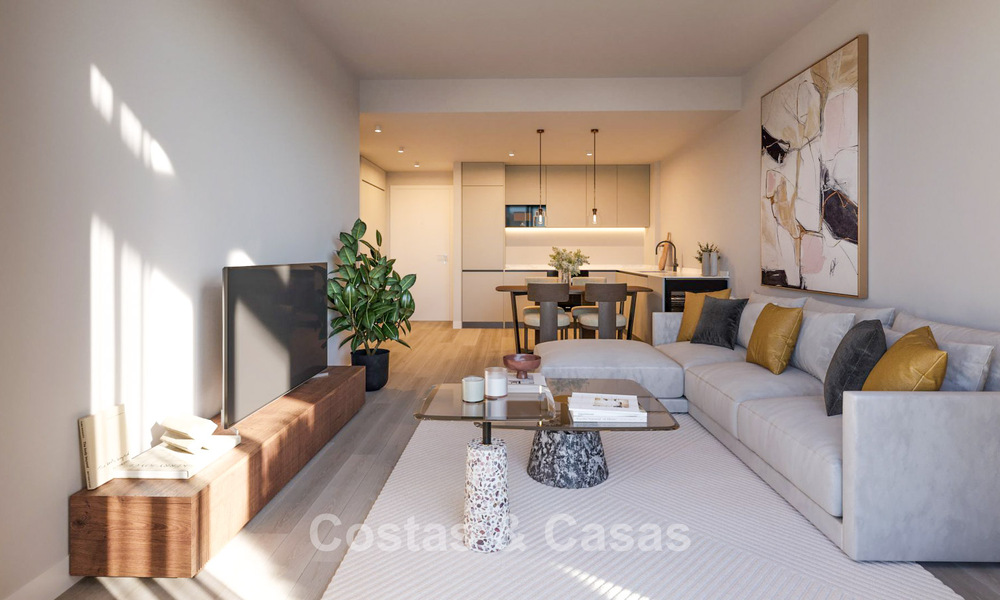 Moderne, luxe nieuwbouwappartementen te koop met zeezicht in Mijas Costa, Costa del Sol 796025