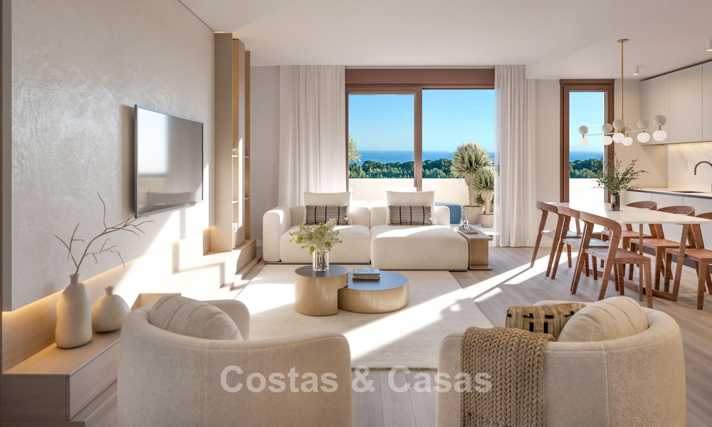Moderne, luxe nieuwbouwappartementen te koop met zeezicht in Mijas Costa, Costa del Sol 796027