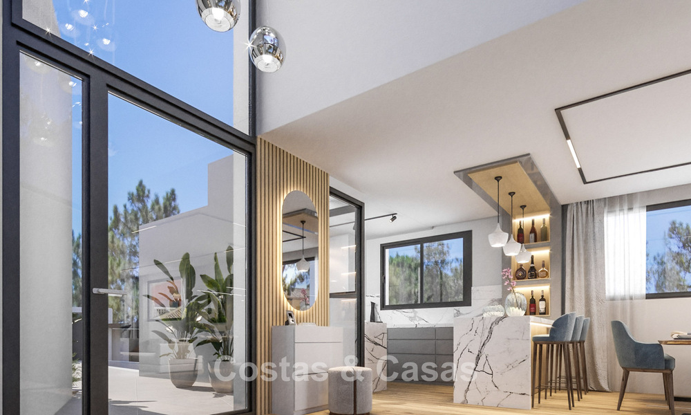 Gloednieuwe, moderne luxevilla met zeezicht te koop aan de strandzijde ten oosten van Marbella centrum 796220