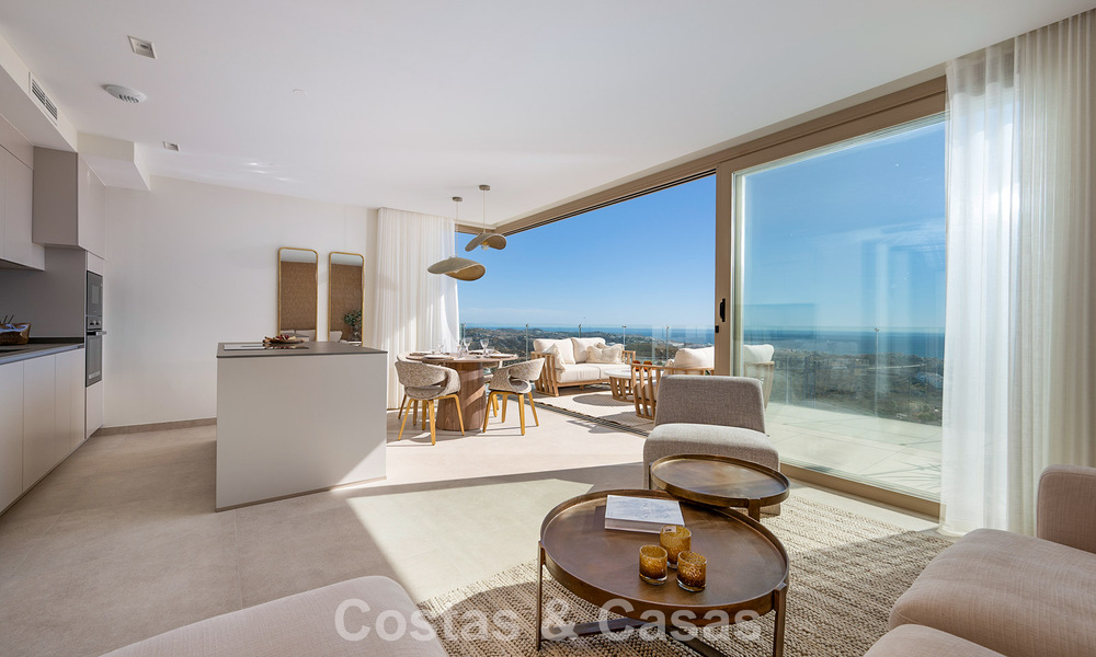 Instapklaar! Luxueuze, moderne appartementen met panoramisch zeezicht te koop in Mijas’ golfvallei aan de Costa del Sol 797123
