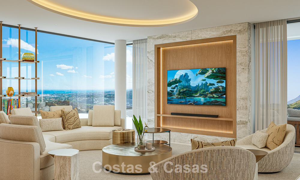 Luxe designervilla met panoramisch zeezicht te koop in een gated golfresort in Marbella - Benahavis 799030