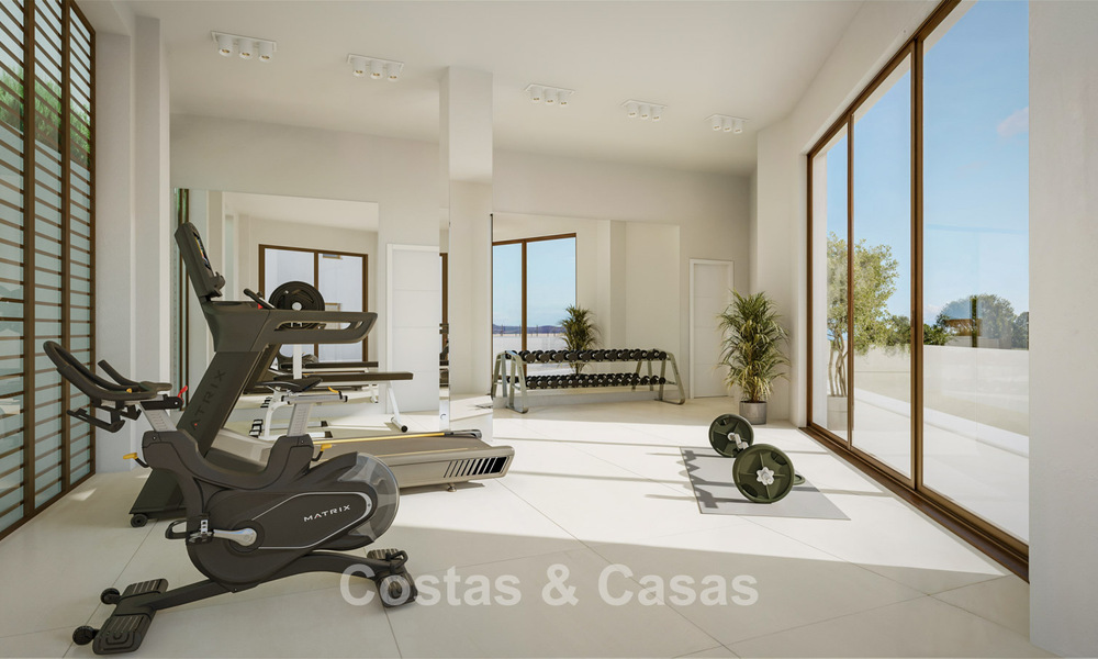 Moderne nieuwbouwhuizen met berg- en zeezicht te koop in een resort-stijl complex in Fuengirola, Costa del Sol 799593