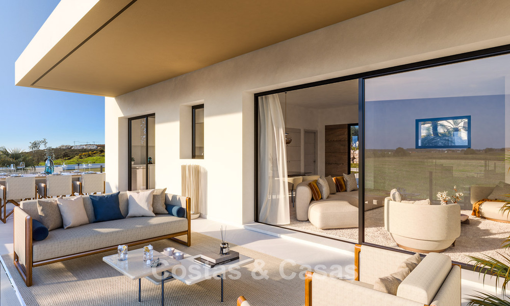 Lancering! Nieuwe, eigentijdse rijhuizen te koop in een begeerde golfomgeving van Estepona 800558