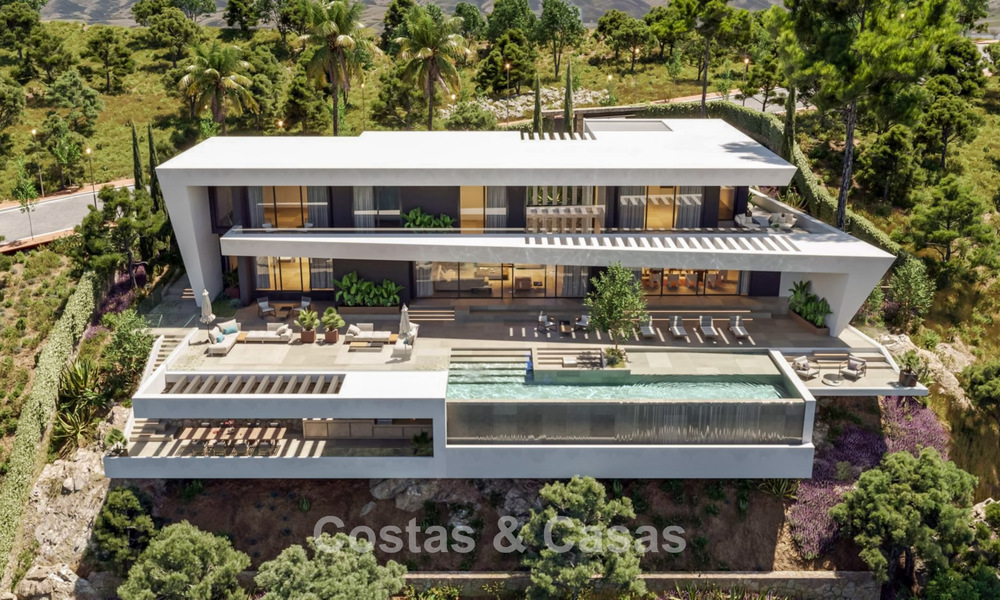 State-of-the-art luxevilla te koop in de rustige heuvels van Marbella - Benahavis met uitzicht op de groene vallei en de zee 800726