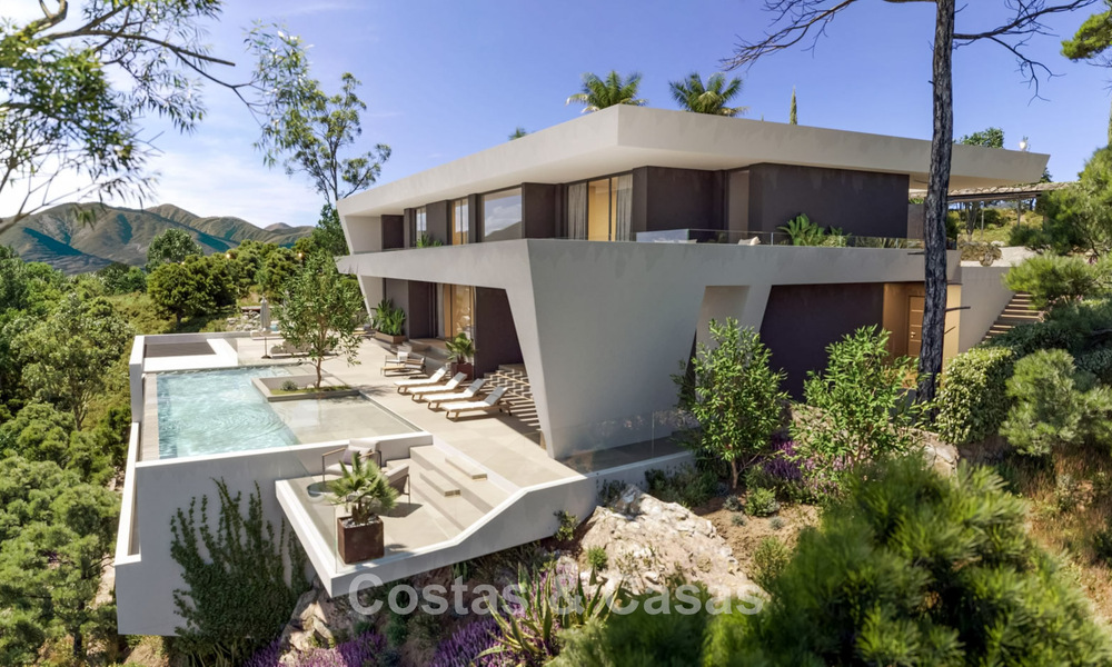State-of-the-art luxevilla te koop in de rustige heuvels van Marbella - Benahavis met uitzicht op de groene vallei en de zee 800727