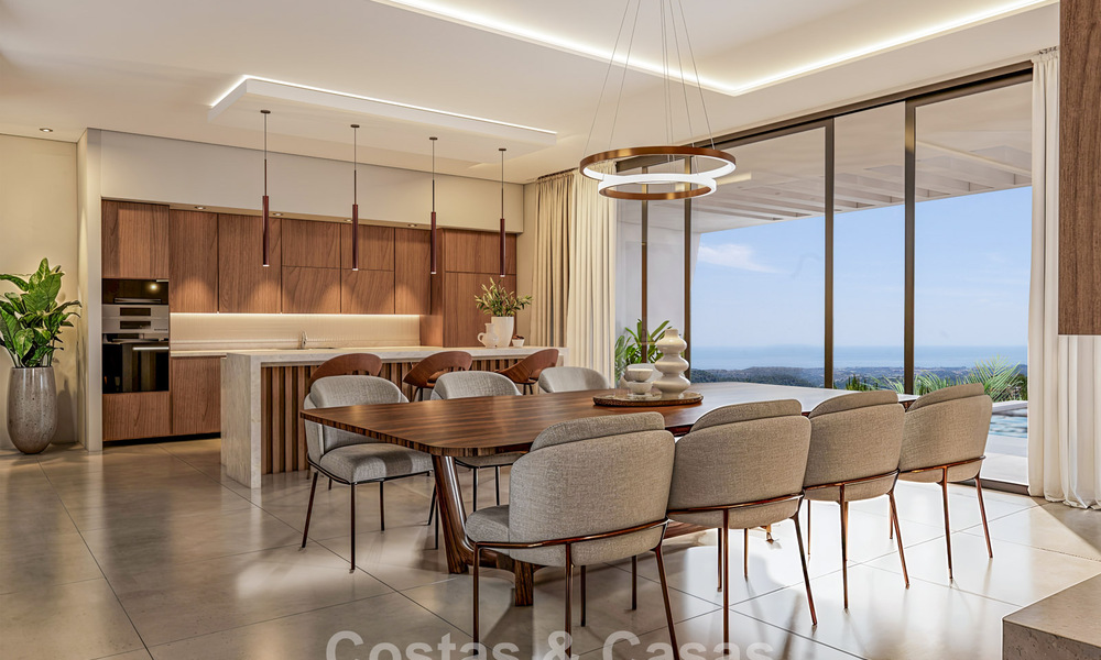 State-of-the-art luxevilla te koop in de rustige heuvels van Marbella - Benahavis met uitzicht op de groene vallei en de zee 800728