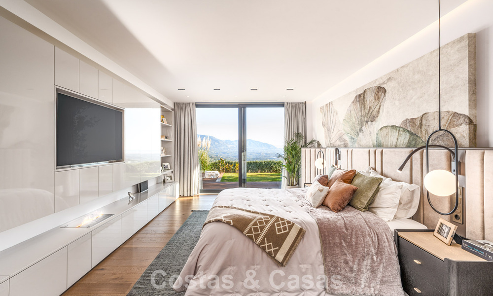 Indrukwekkende luxevilla met moderne minimalistische architectuur te koop in de heuvels van Oost-Marbella 801128