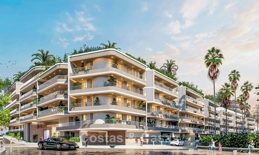 Moderne nieuwbouwappartementen met riante terrassen en zeezicht te koop in Torremolinos vlak bij La Carihuela, Malaga, Costa del Sol 801245