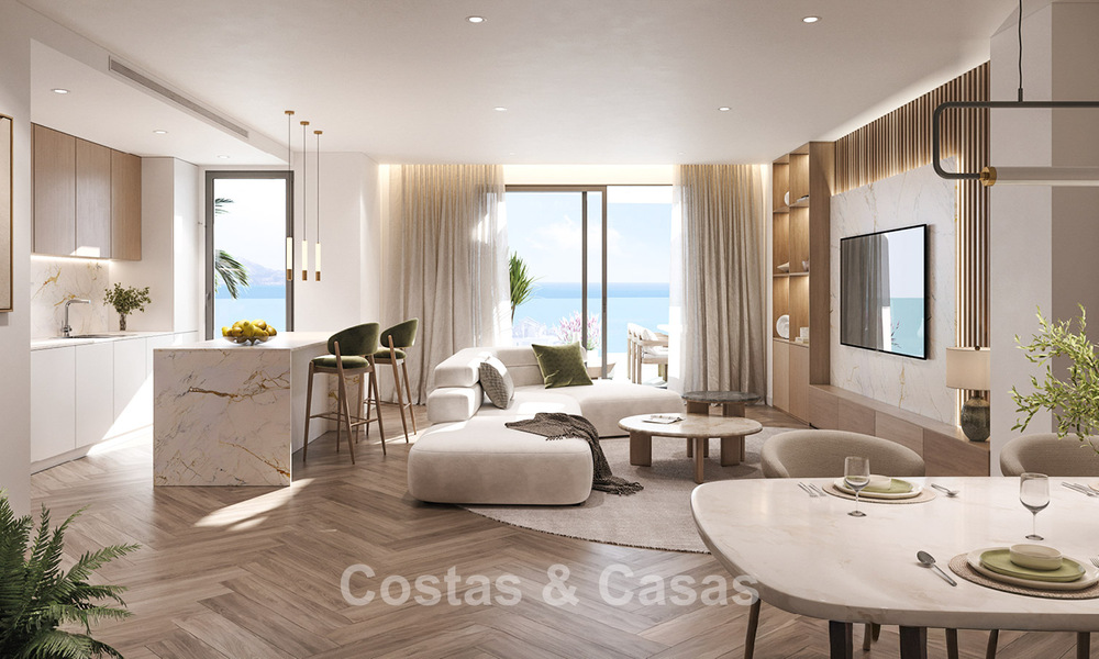 Moderne nieuwbouwappartementen met riante terrassen en zeezicht te koop in Torremolinos vlak bij La Carihuela, Malaga, Costa del Sol 801246