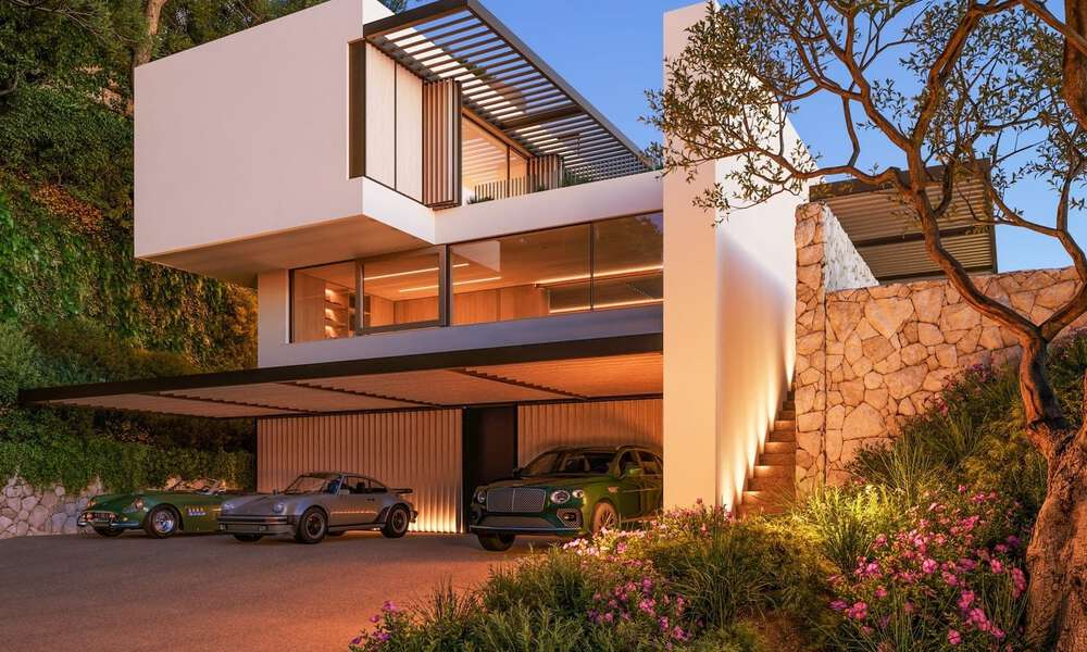 Strakke, moderne luxevilla te koop in de befaamde urbanisatie van El Madroñal in Benahavis - Marbella 801863