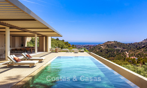 Geavanceerde designvilla met panoramisch zeezicht te koop in El Madroñal, Marbella - Benahavis 801882