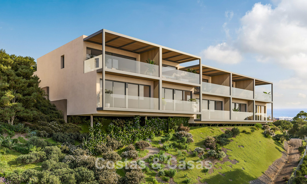 Vooruitstrevende schakelvilla’s met schitterend zeezicht te koop in een gewilde residentie in Fuengirola, Costa del Sol 802627