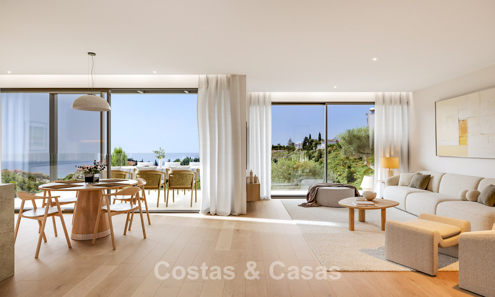 Vooruitstrevende schakelvilla’s met schitterend zeezicht te koop in een gewilde residentie in Fuengirola, Costa del Sol 802630