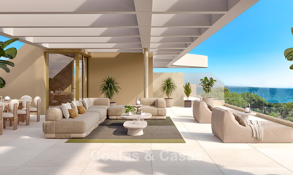 Moderne nieuwbouwappartementen op wandelafstand van het strand met panoramisch zeezicht te koop in La Cala de Mijas, Costa del Sol 802948