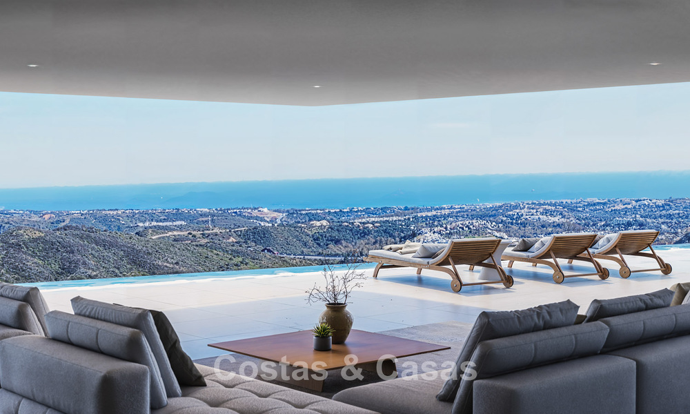 Grensverleggende designvilla met spectaculair zeezicht te koop in een exclusief golfresort in de heuvels van Marbella - Benahavis 806649