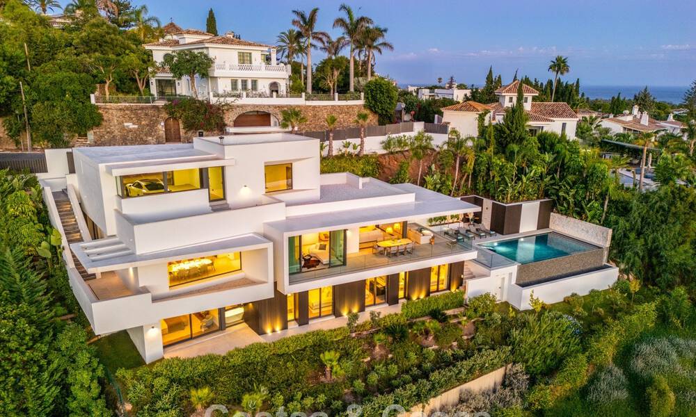 Gloednieuwe, ultramoderne luxevilla met panoramisch zeezicht te koop aan de oostkant van Marbella centrum 807468